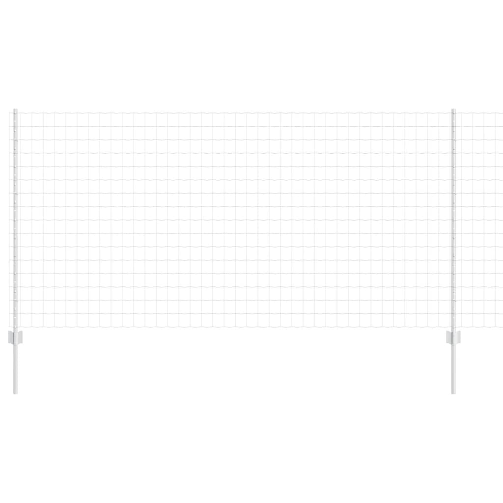 vidaXL Ευρωπαϊκή Φράχτης με 10 Στυλίσες Ασημί 1,2x10 μ Ατσάλι