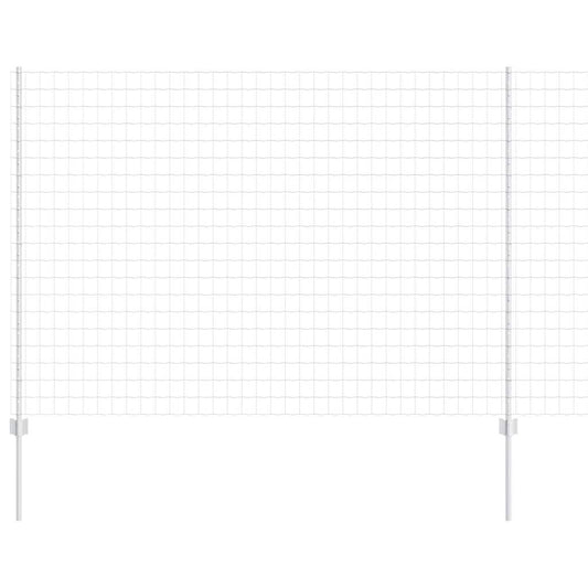 vidaXL Ευρωπαϊκός Φράκτης με 10 Στυλό Ασημί 1,6x10 μ Μεταλλικό