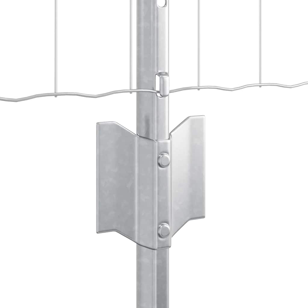 vidaXL Ευρωπαϊκός φράκτης με 11 πασσάλους Ασήμι 0,4x25 μ Ατσάλι