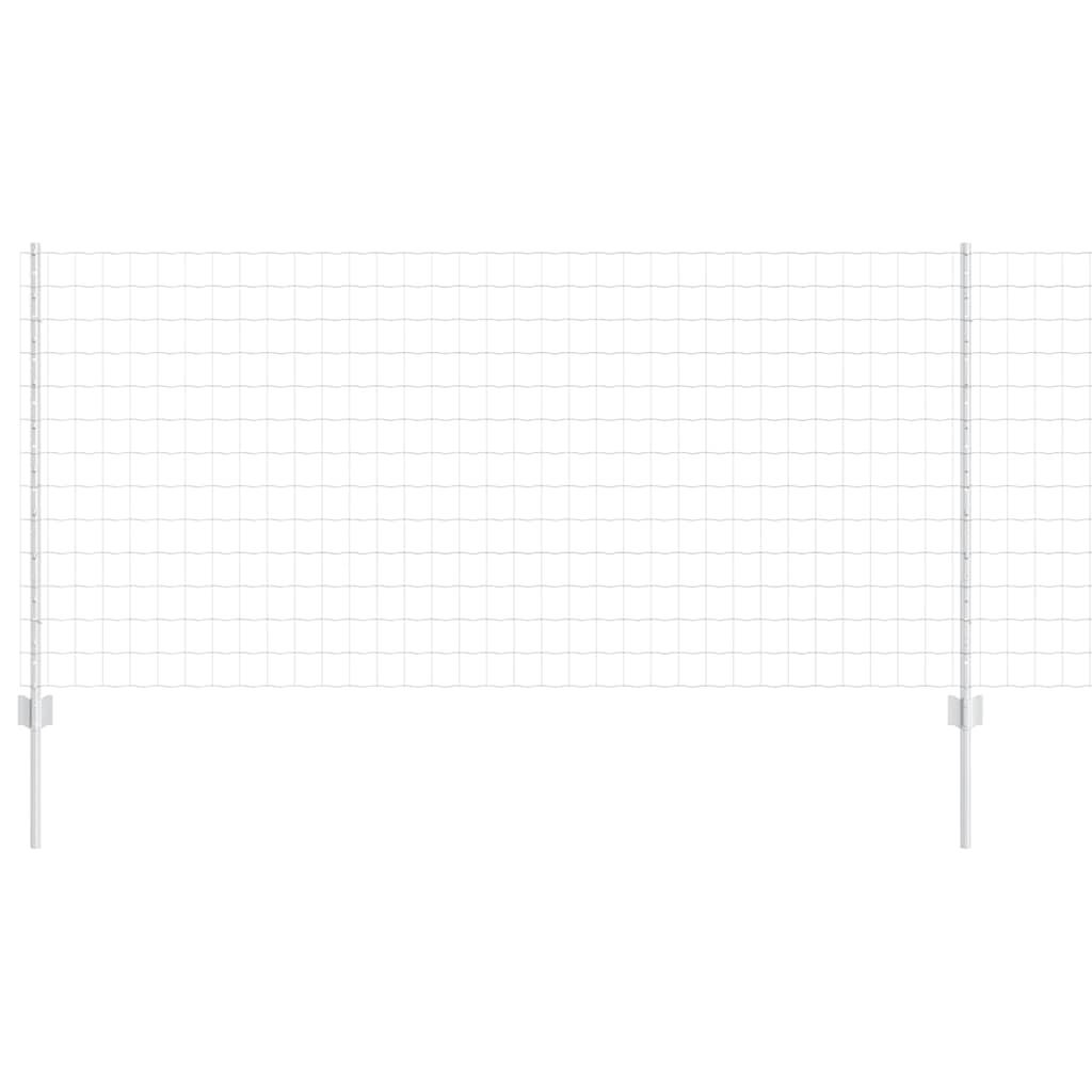 VidaXL Ευρωπαϊκό Φράκτη με 22 Υποστηρίγματα Ασημί 1x25 μ Χάλυβας