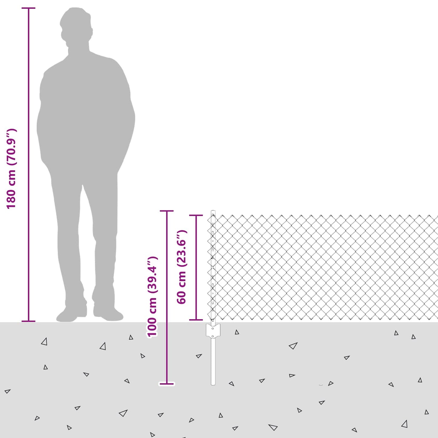 vidaXL Συρματόπλεγμα Περίφραξης με Πάσσαλο 10 x 0,6 m