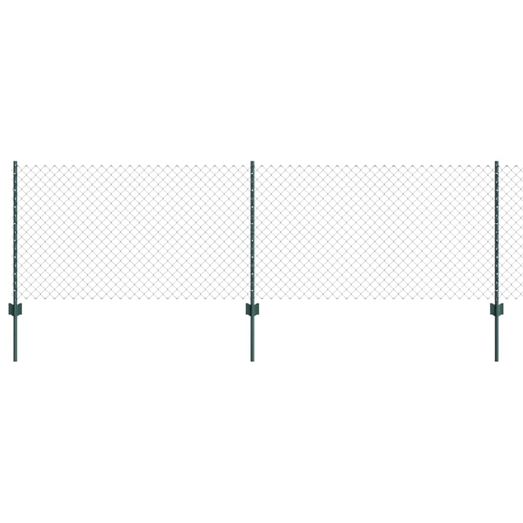 vidaXL Φράχτης Αλυσίδας με 10 Στύλους U Πράσινος 0.8x10 μ Χάλυβας
