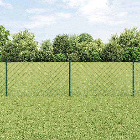 vidaXL Φράχτης αλυσίδας με στήλη 10 x 0,6 μ PVC-Επικαλυμμένο Ατσάλι