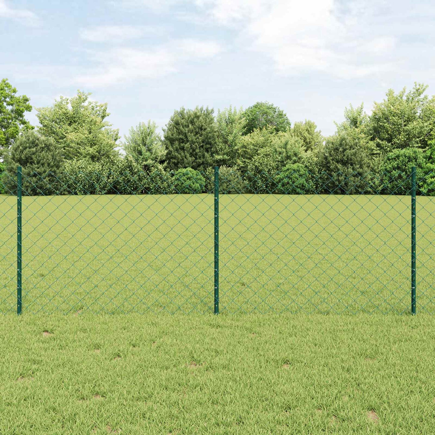 vidaXL Φράχτης αλυσίδας με στήλη 10 x 0,8 μ PVC-Επικαλυμμένο Ατσάλι
