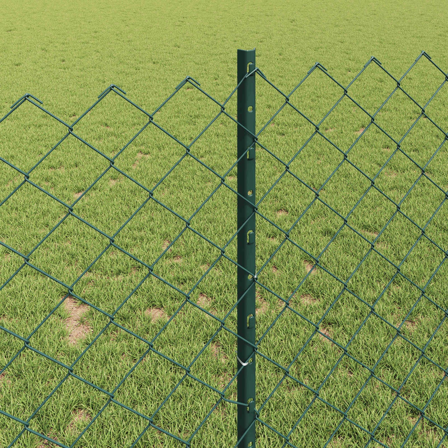 vidaXL Φράχτης αλυσίδας με στήλη 10 x 1 m PVC-Επικαλυμμένο Ατσάλι