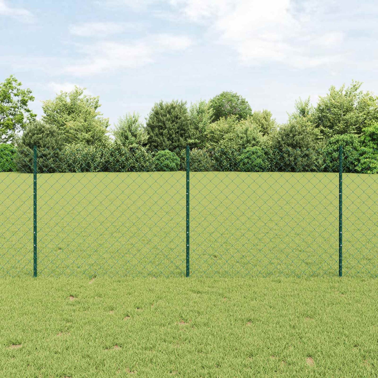 vidaXL Φράχτης αλυσίδας με στήλη 10 x 1 m PVC-Επικαλυμμένο Ατσάλι