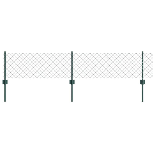 vidaXL Περιφράξη Αλυσίδας με 22 Ορθοστάτες Πράσινη 0.4x25 μ Μέταλλο