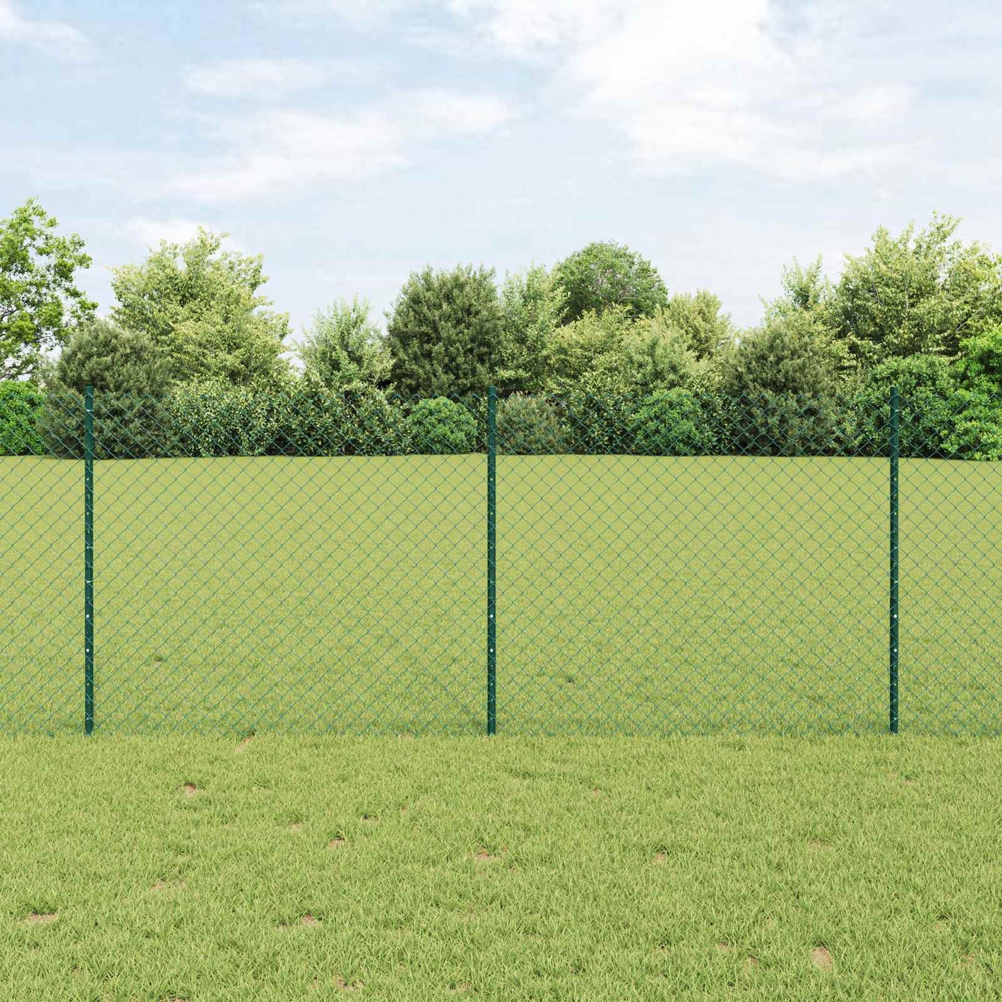 vidaXL Φράχτης αλυσίδας με στήλη 25 x 1 m PVC-Επικαλυμμένο Ατσάλι