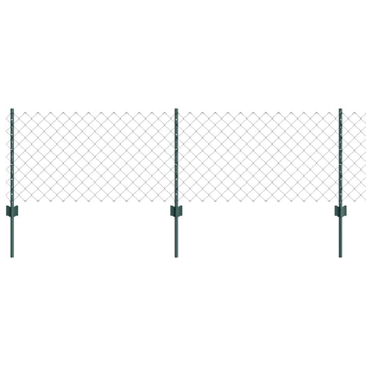 vidaXL Φράχτης από αλυσίδα με 22 U Πόρους Πράσινος 0.6x25 μ Σ鋼