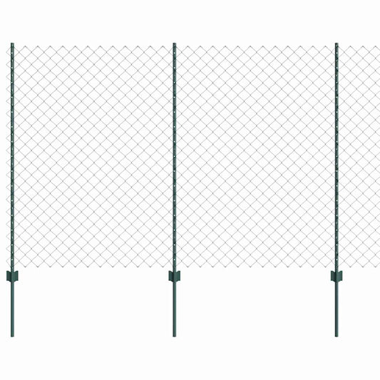 vidaXL Φράκτης Αλύσου με 22 U Posts Πράσινο 1.6x25 m Ατσάλι