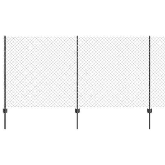 vidaXL Φράχτης Σχοινιού με 20 U Πόδια Γκρι 1.2x10 μ Χάλυβας