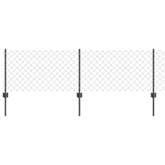 vidaXL Δικτυωτός φράχτης με 10 κολόνες U Γκρι 0.6x10 μέτρα Χάλυβας