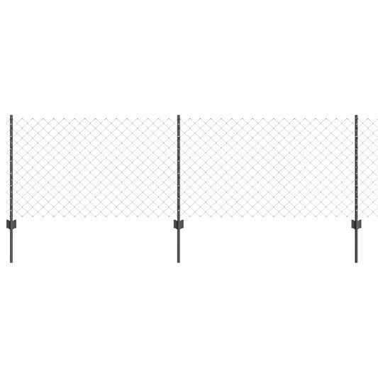 vidaXL Φράχτης αλυσίδας με 10 U Posts Γκρι 0.8x10 μ Ατσάλι