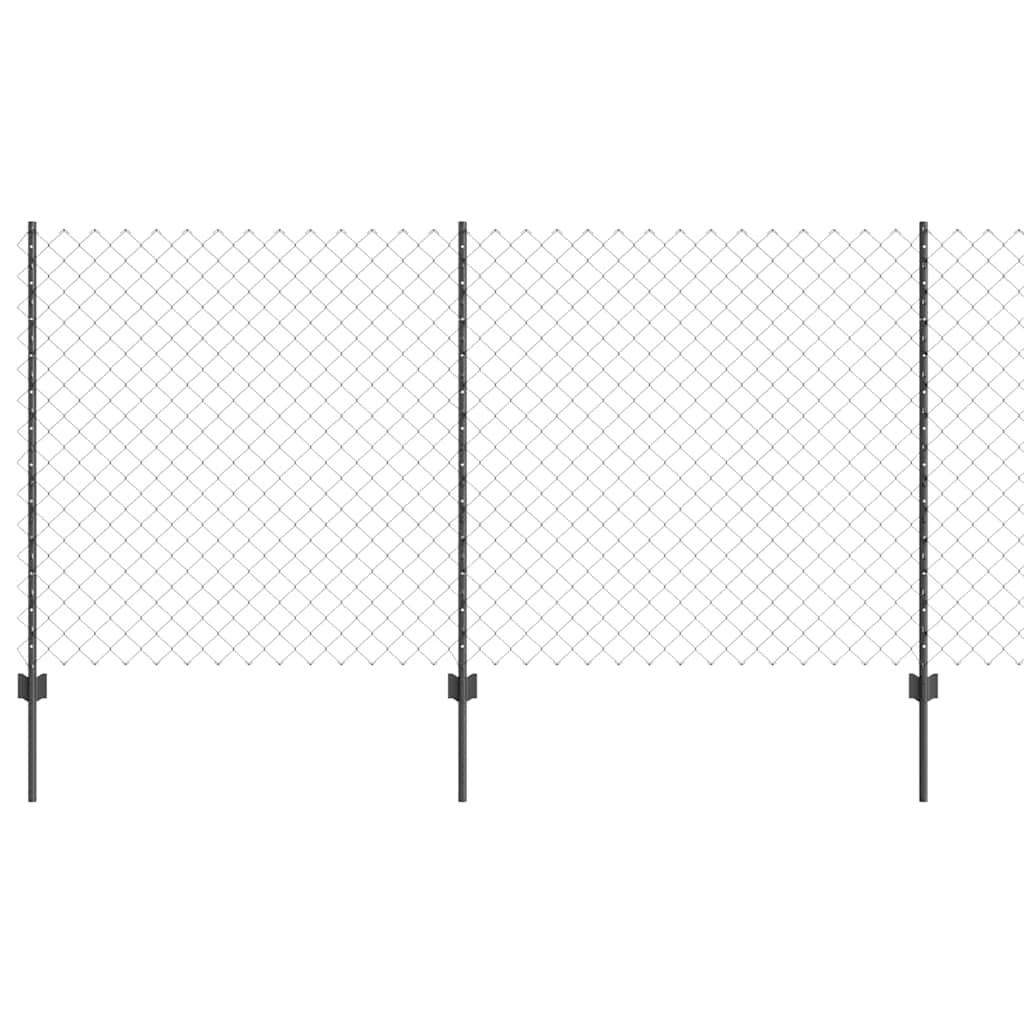 vidaXL Φράχτης από Αλυσίδα με 20 πόλους U Γκρι 1.2x10 μ Ατσάλι