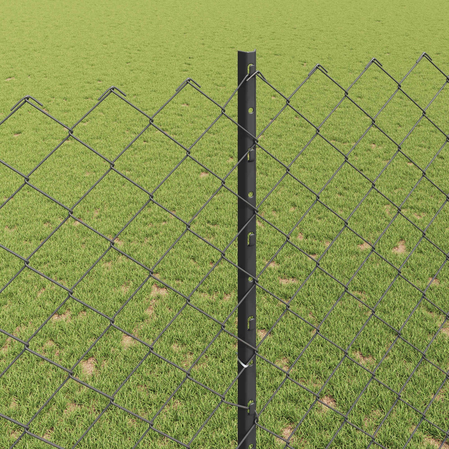 vidaXL Φράχτης αλυσίδας με στήλη 10 x 1,6 m PVC-Επικαλυμμένο Ατσάλι