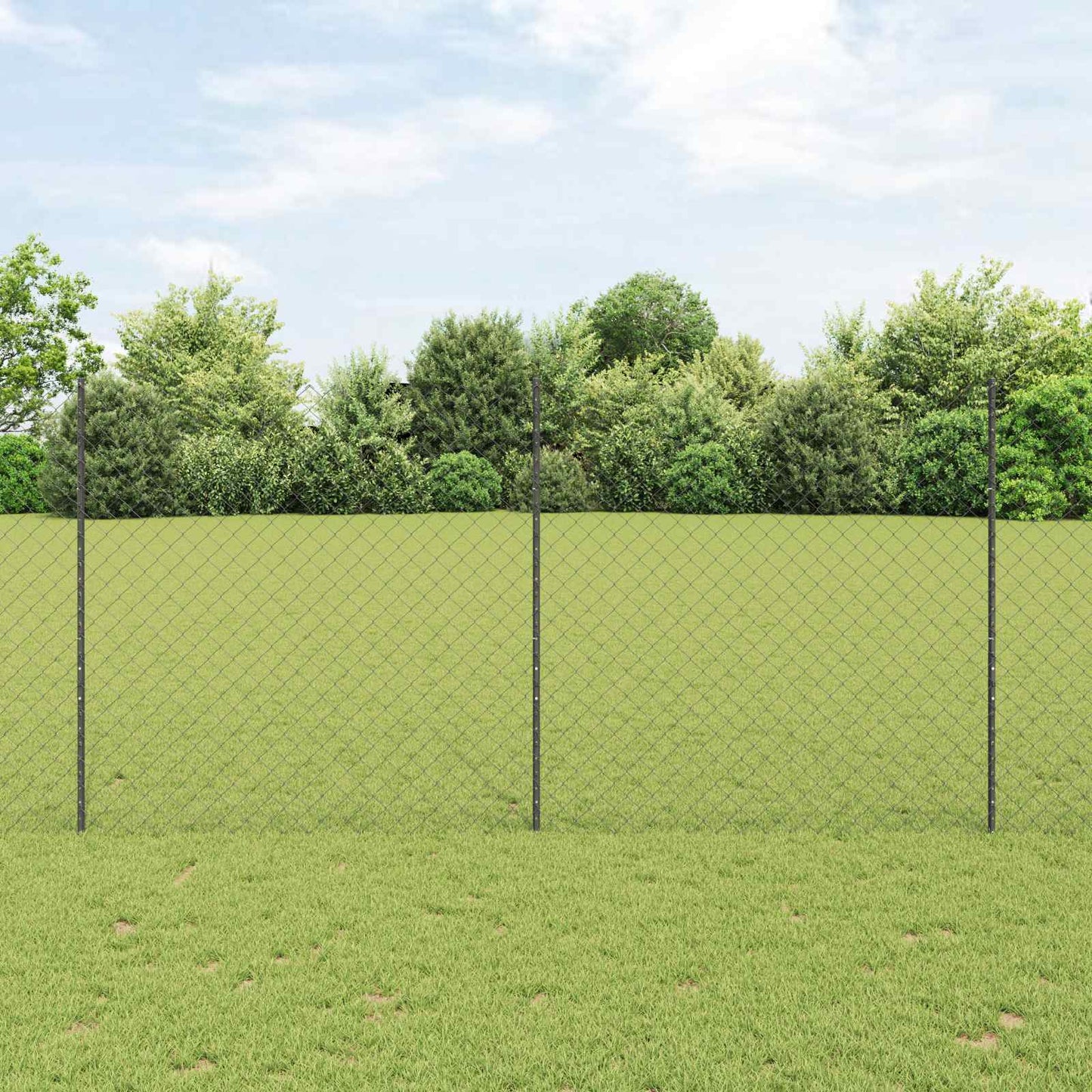 vidaXL Φράχτης αλυσίδας με στήλη 10 x 1,6 m PVC-Επικαλυμμένο Ατσάλι