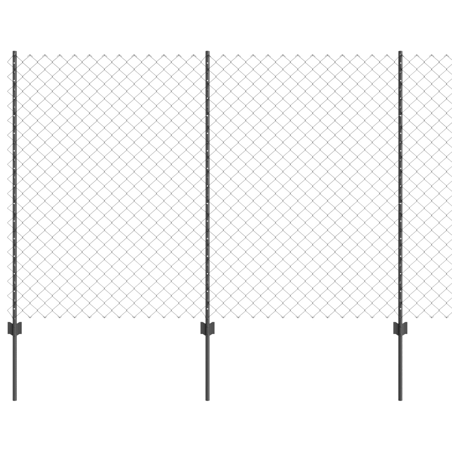 vidaXL Φράχτης αλυσίδας με στήλη 10 x 1,6 m PVC-Επικαλυμμένο Ατσάλι