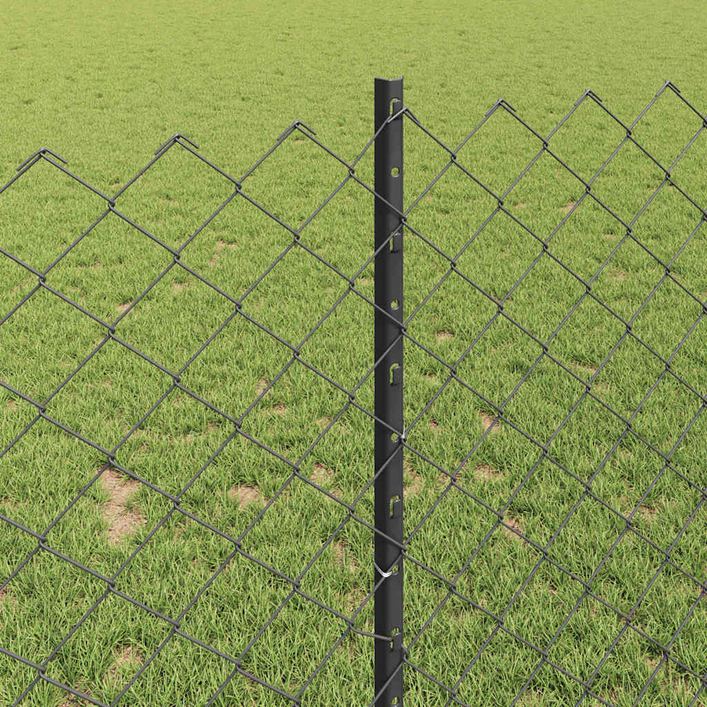 vidaXL Σετ Φράκτη Κήπου Σετ 2 Γκρι Γαλβανισμένος χάλυβας 25 x 1 μέτρο