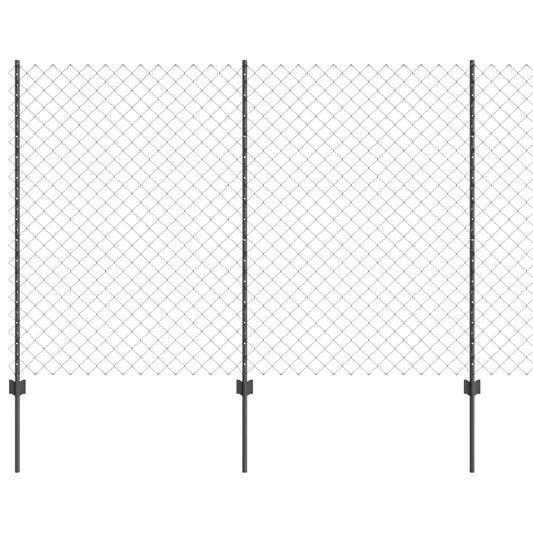 vidaXL Φράχτης αλυσίδας με στήλη 25 x 1,6 μ PVC-Επικαλυμμένο Ατσάλι