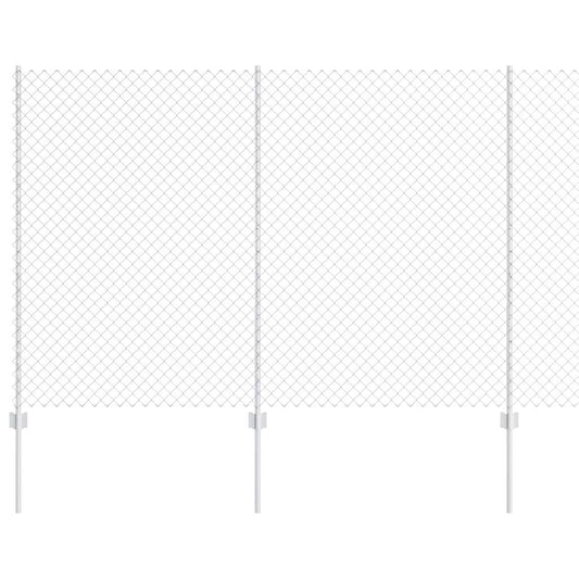 vidaXL Φράχτης από αλυσίδα με 20 U Posts Ασημί 1.6x10 μ Χάλυβας