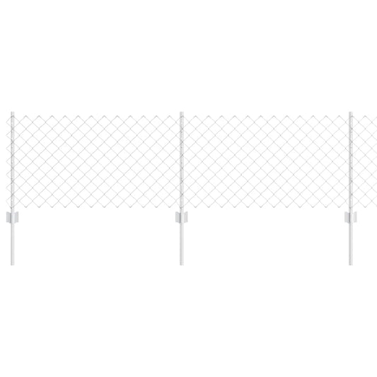 vidaXL Περίφραξη αλυσίδας με 10 U Posts Ασημί 0.6x10 μ Χάλυβας