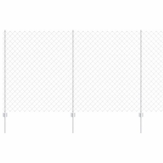 vidaXL Φράχτης από Σχοινί με 20 U Posts Ασημί 1.4x10 μ Χάλυβα