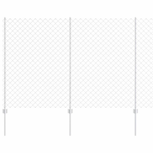 vidaXL Φράχτης αλυσίδας με 20 U Posts Ασημένιο 1.5x10 μ. Χάλυβα