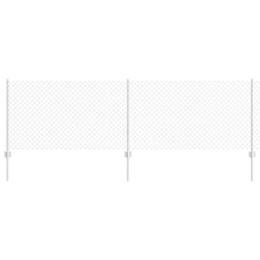 vidaXL Φράκτης από Γαλβανισμένο Χάλυβα με 22 Υποστηρίγματα Ασημί 0,8x25 μ Χάλυβας