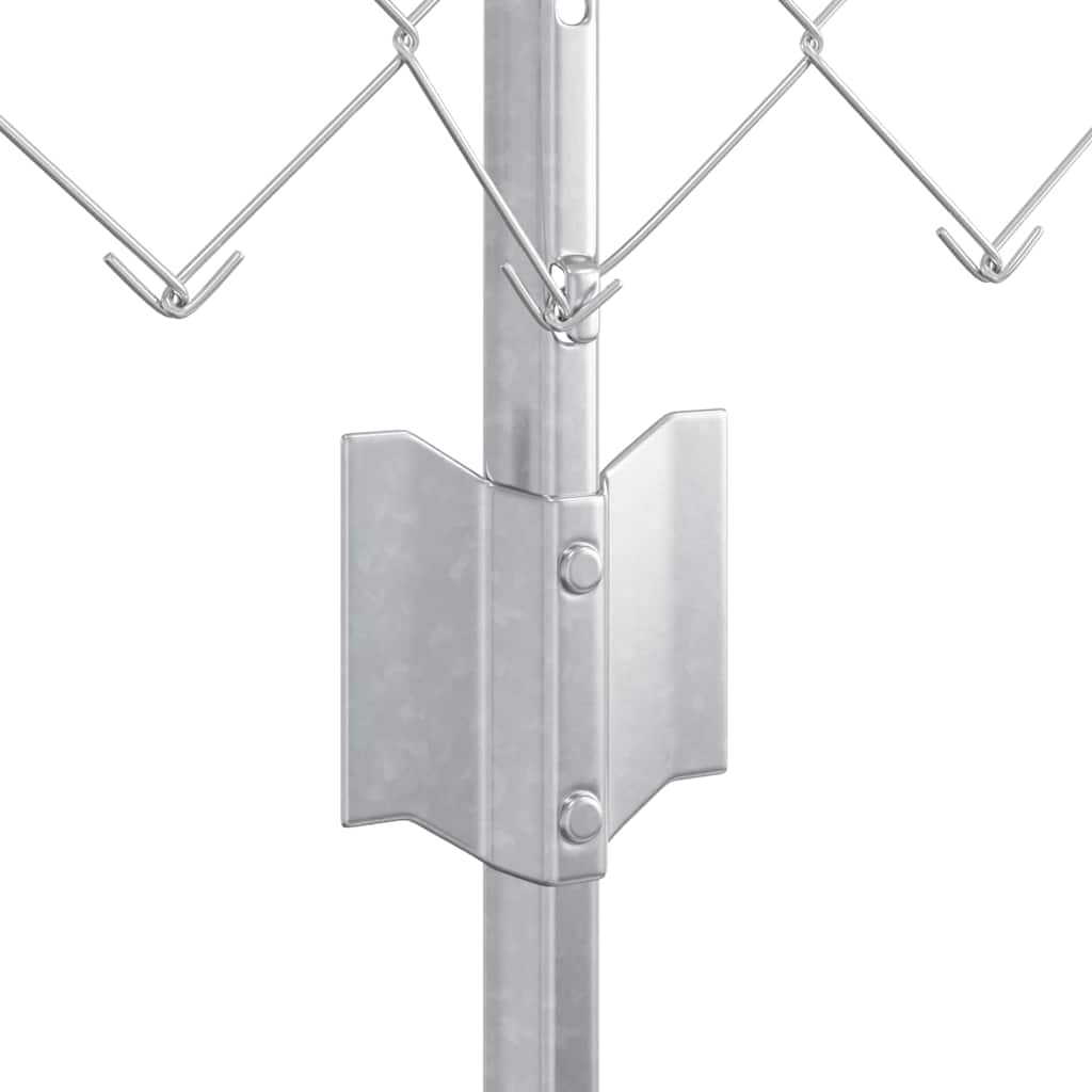 vidaXL Περίφραξη από αλυσίδα με 22 U Posts Ασημί 0.4x25 μ Χάλυβας