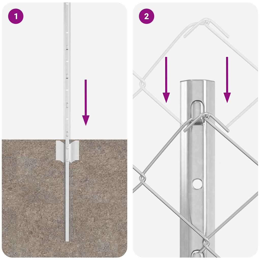 vidaXL Σετ Φράχτη Κήπου Σετ 2 Γαλβανισμένος χάλυβας Μεγάλος Ανθεκτικός