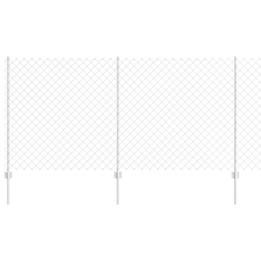vidaXL Φράκτης Αλυσίδας με 44 U Posts Ασημί 1.2μ x 25μ Ατσάλι