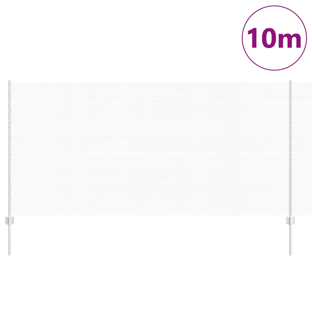 vidaXL Βιομηχανικός Φράκτης Σωληνωτού Μετάλλου με 10 Υποστύλωματα Ασημί 1.2x10 μ