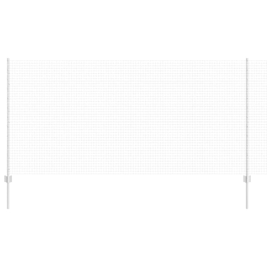 vidaXL Φράχτης Συρμάτινος με 10 Στυλιαρικά Κομμάτια Ασημί 1.2x10 m Χάλυβα