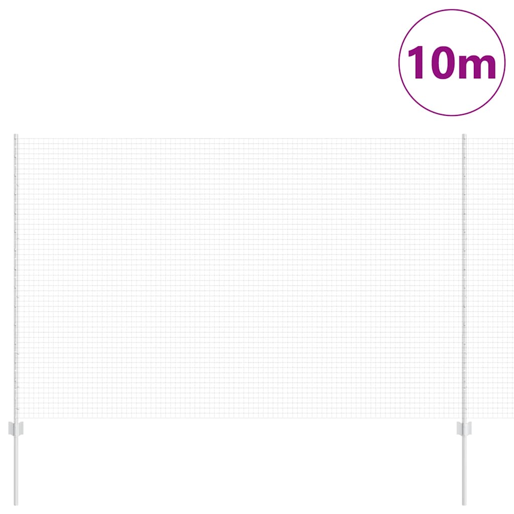 vidaXL Συρματόπλεγμα με Στυλίς 10 x 1,5 m Γαλβανισμένος Χάλυβας Ασημί