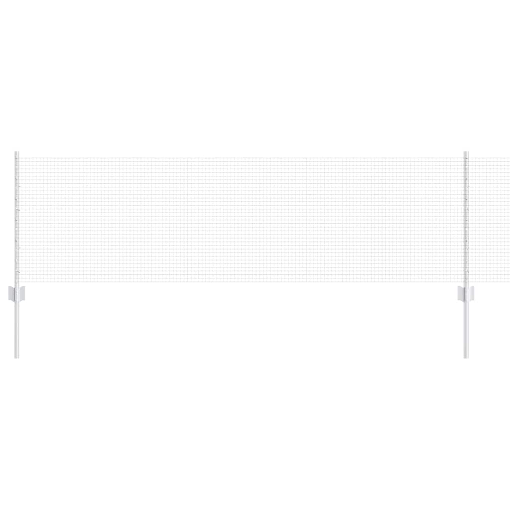 vidaXL Γαλβανισμένος Σιδερένιος Φράχτης με 5 Στήριγματα Ασημί 0.6x25 μ Ατσάλι