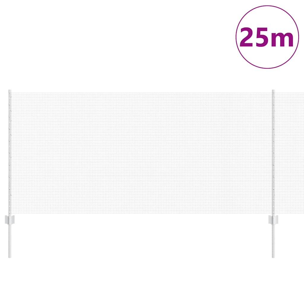 vidaXL Γαλβανισμένος φράχτης με 22 Υ posts Ασημί 1x25 μ. από ατσάλι