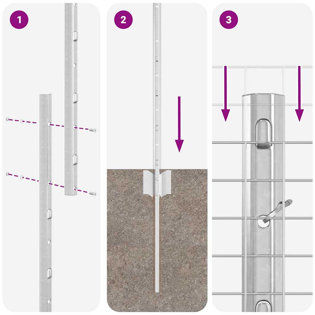 vidaXL Σετ Περίφραξης Κήπου Σετ 2 Γαλβανισμένο ατσάλι 25 μέτρα μήκος