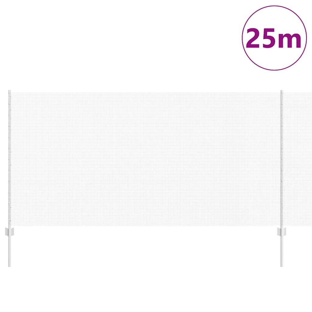 vidaXL Συρμάτινος Φράχτης με 22 Στυλούς Ασημί 1.2x25 μ Χάλυβας