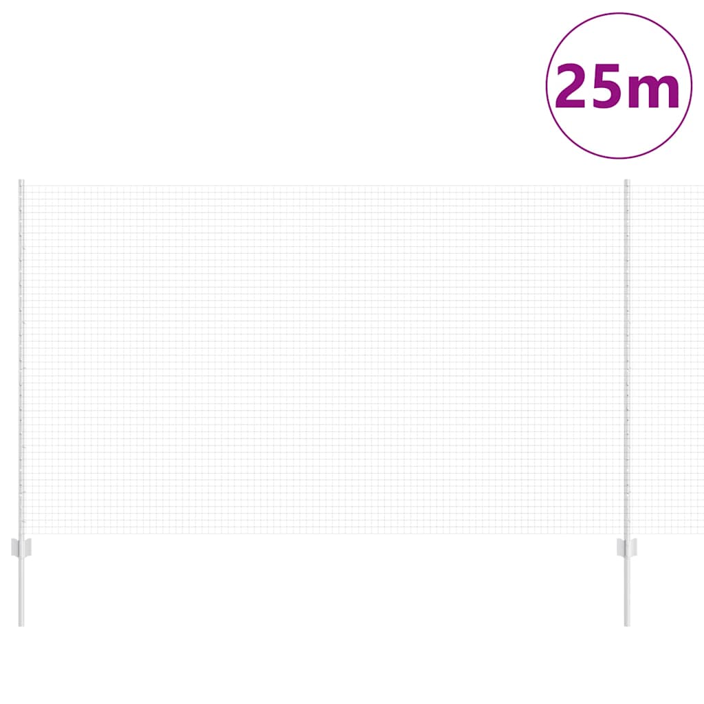 vidaXL Φράκτης Γαλβανισμένου Συρμάτινου με 22 U Posts Ασημί 1.4x25 μ Ατσάλι