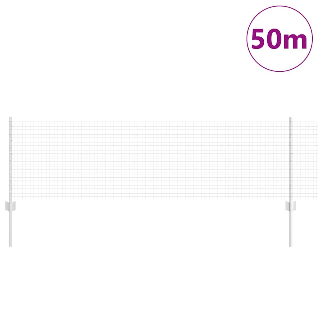 vidaXL Φράχτης με 22 U Posts Ασημί 0.6x50 m Ατσάλι