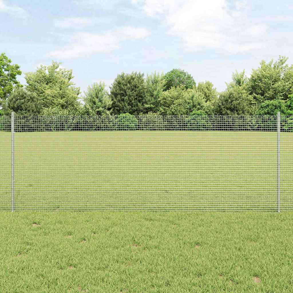 vidaXL Γαλβανισμένο συρματόπλεγμα με 22 U Σωλήνες Ασημένιο 0.8x50 μ Χάλυβα