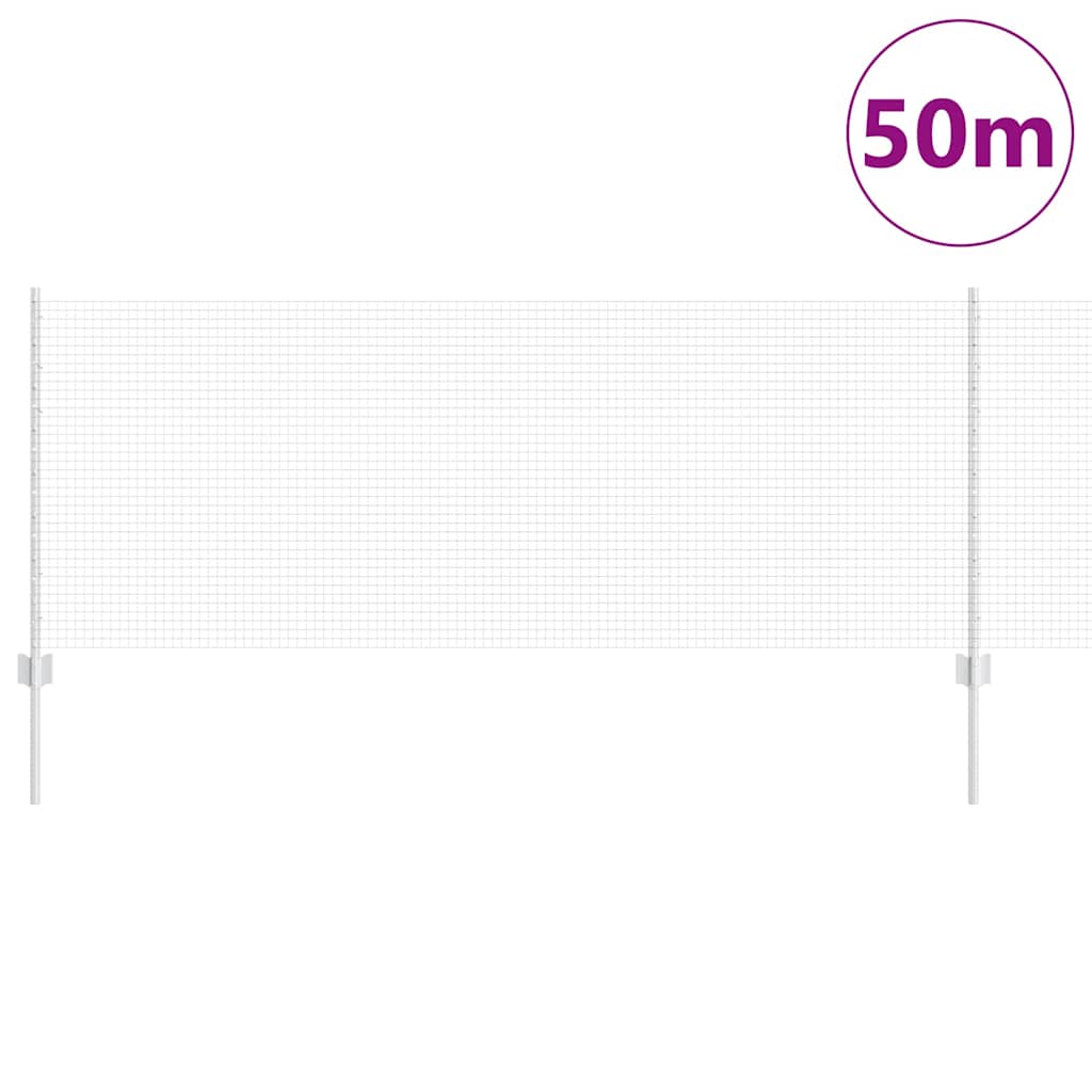 vidaXL Γαλβανισμένος φράχτης συγκόλλησης με 22 στήλες αλουμινίου 0.8x50 m ατσάλι