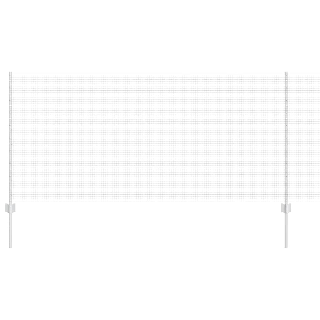 vidaXL Φράχτης Σιδερένιας Πλέξης με 44 U Πόδια Ασημί 1x50 μ Ατσάλι