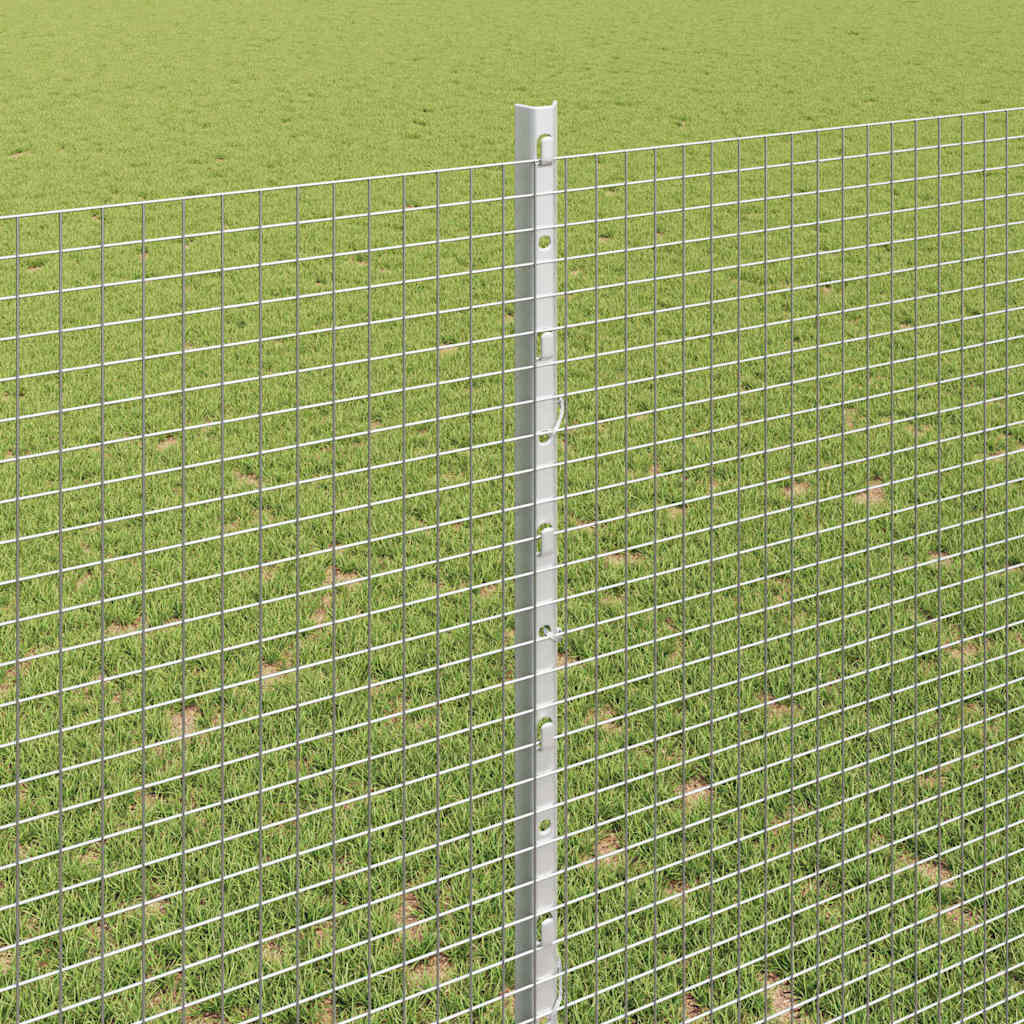 vidaXL Φράκτης με 44 U Posts Ασημί 1.4x50 μ χάλυβα