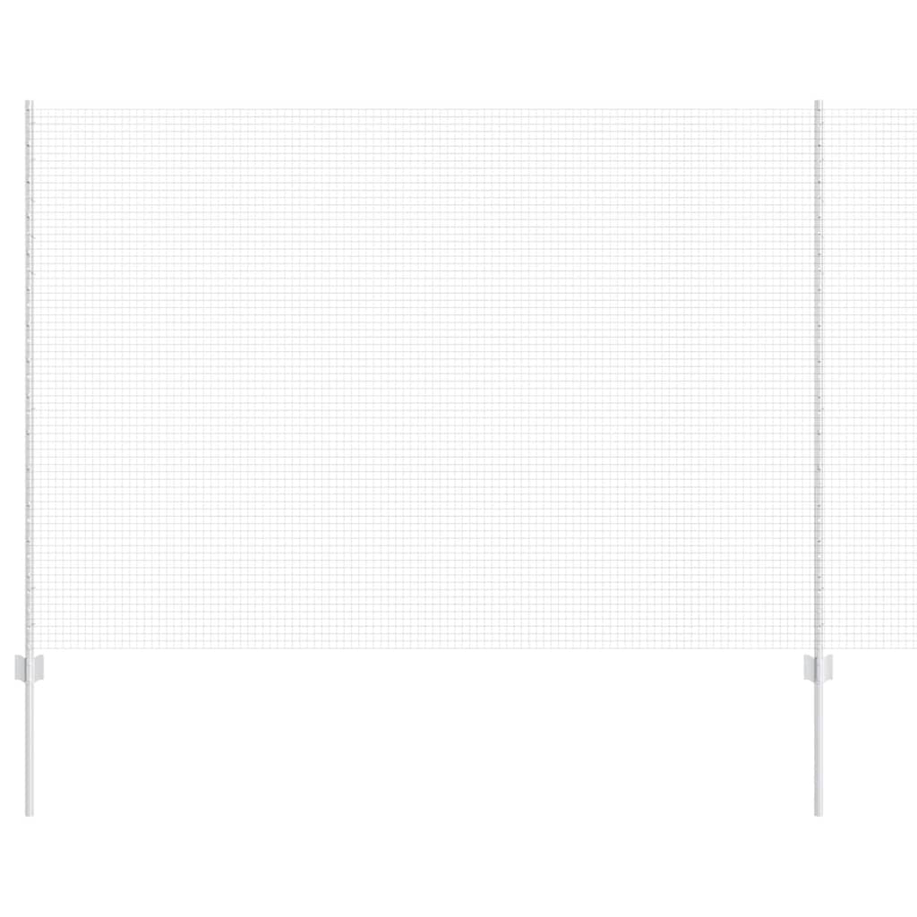 vidaXL Περίφραξη από Συγκολλητό Σύρμα με 44 Υποστύλους Ασημί 1.5x50 μ. Χάλυβας