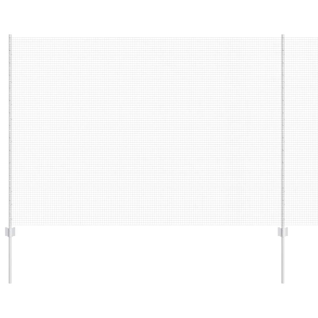 vidaXL Συρματόπλεγμα με 44 U Στυλοί Ασημί 1.6x50 μ Χάλυβας