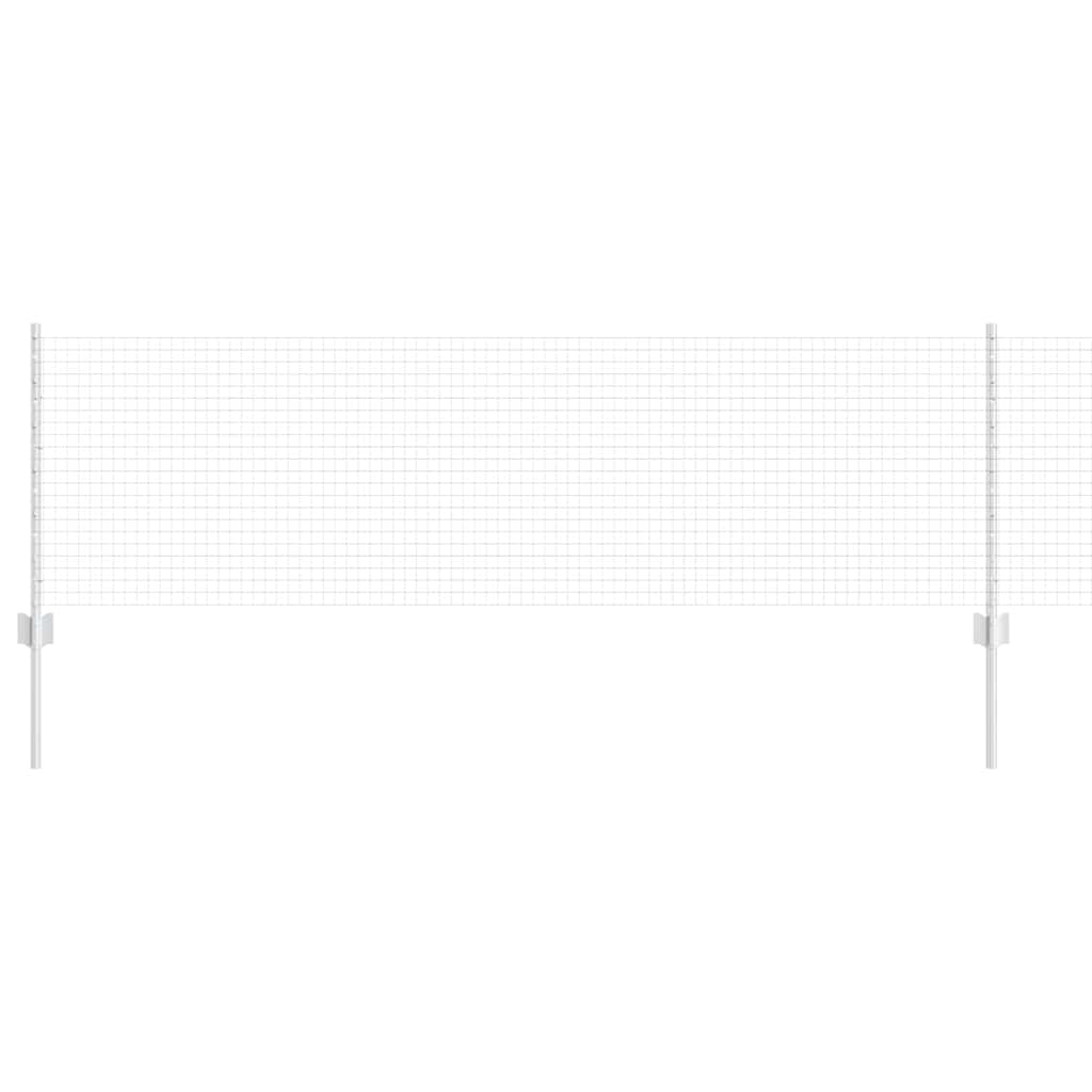 vidaXL Welded Wire Fence με 44 U Posts Ασημί 0.6x100 μ Ατσάλι