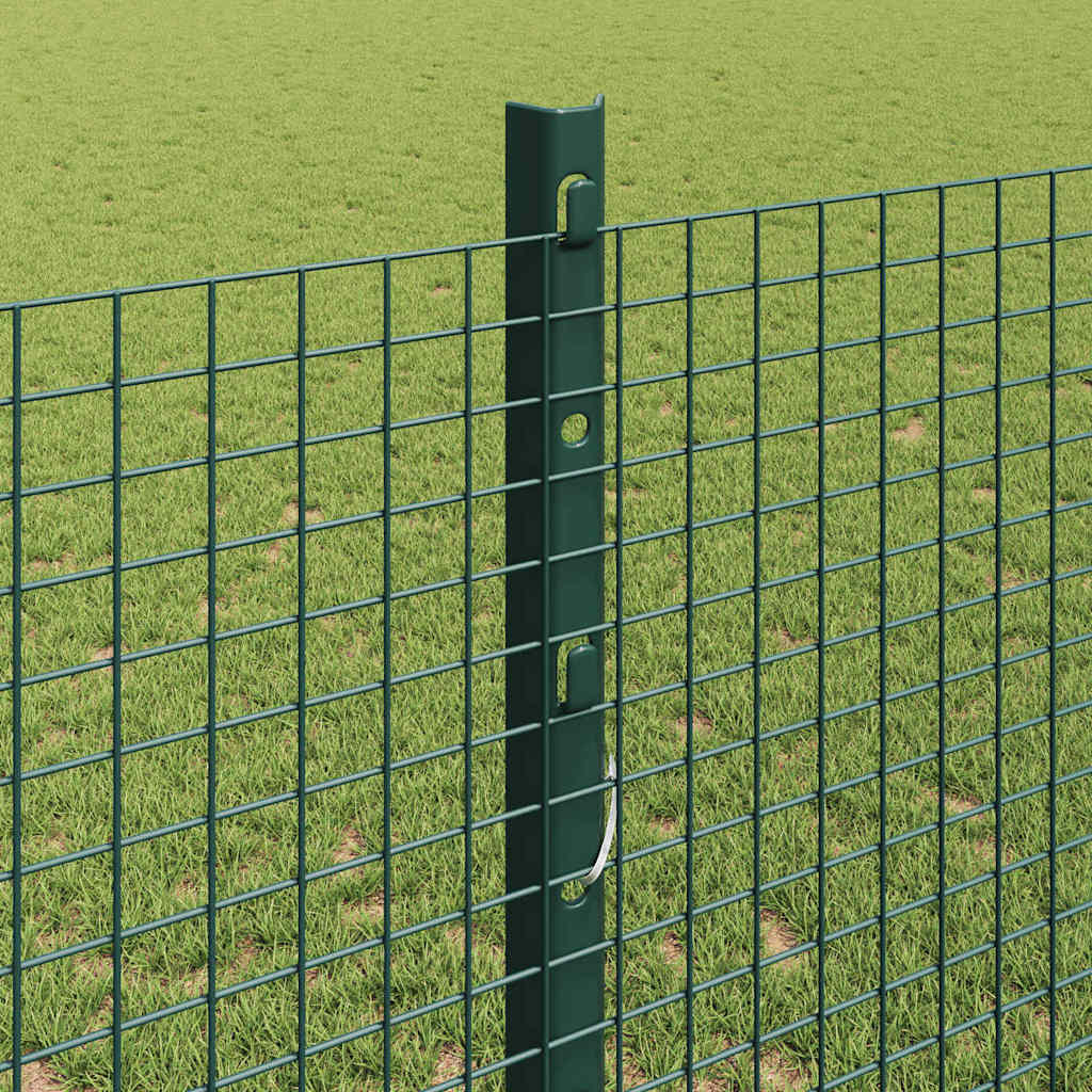 vidaXL Welded Wire Fence με 5 U Posts Πράσινος 1.2x10 m Χάλυβας