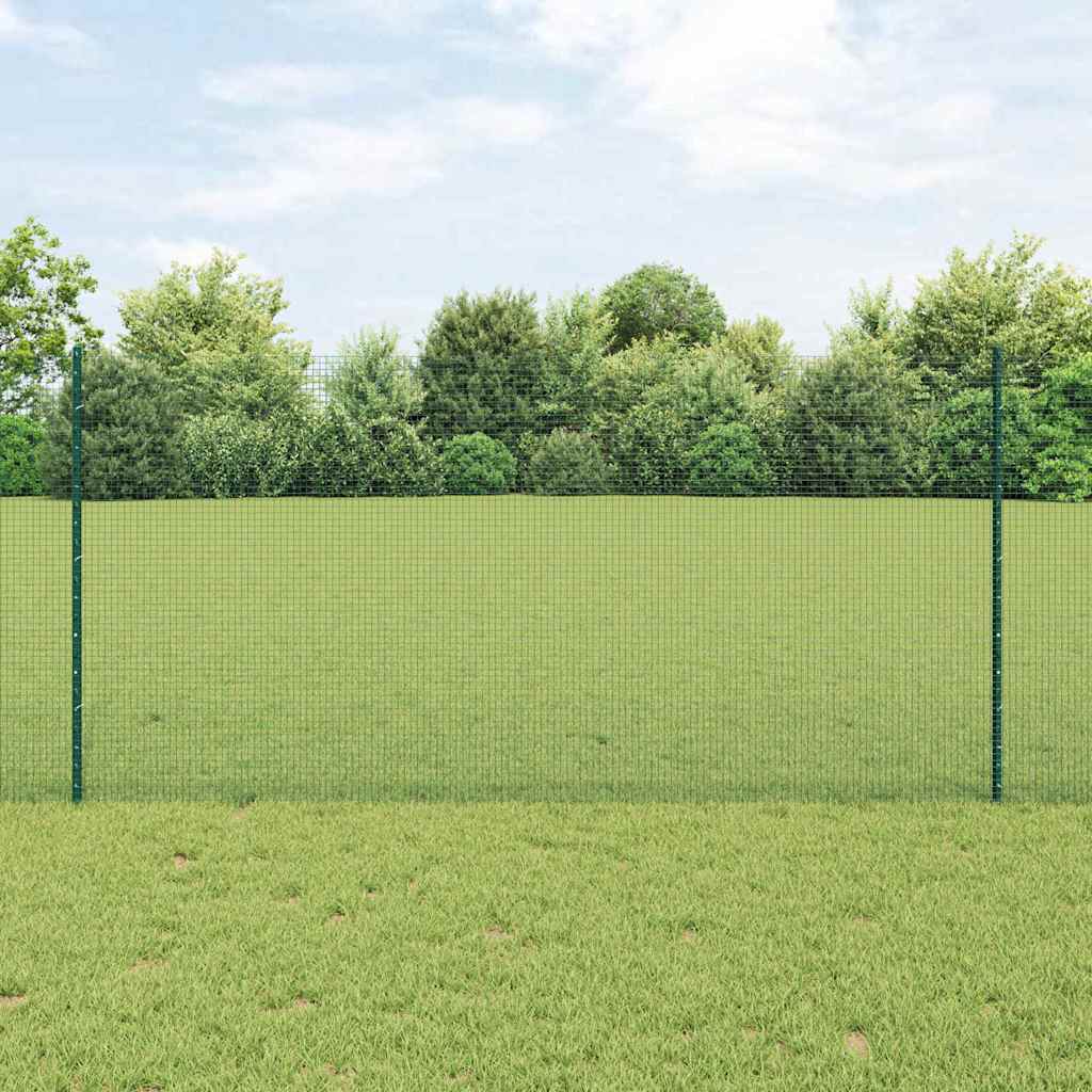 vidaXL Welded Wire Fence με 5 U Posts Πράσινος 1.2x10 m Χάλυβας