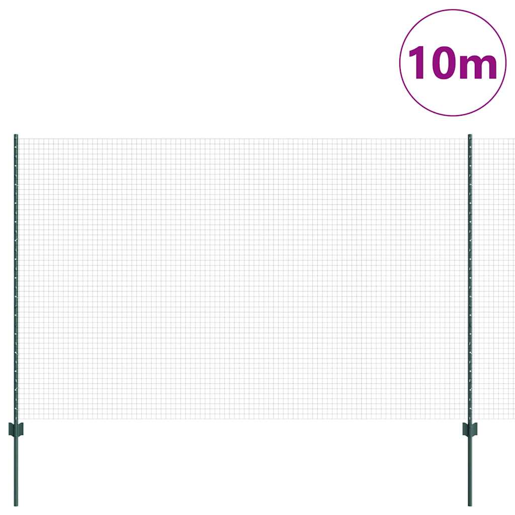 vidaXL Συρματόπλεγμα με Στυλίς 10 x 1,6 m PVC-Επικαλυμμένο Ατσάλι